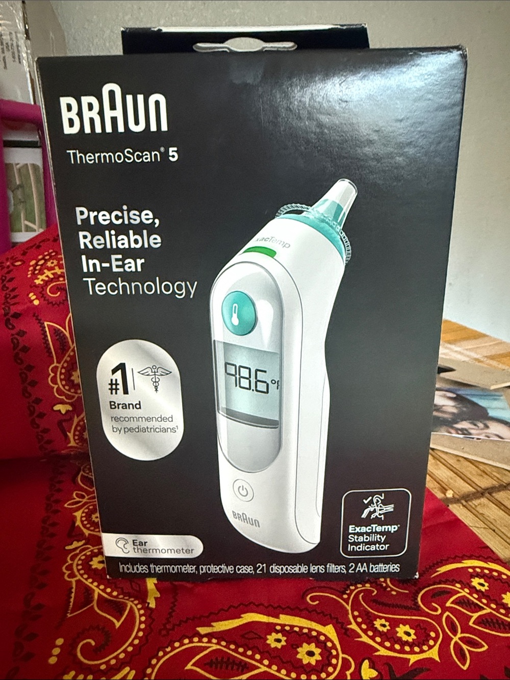ThermoScan Ear Thermometer - White with Teal Accent